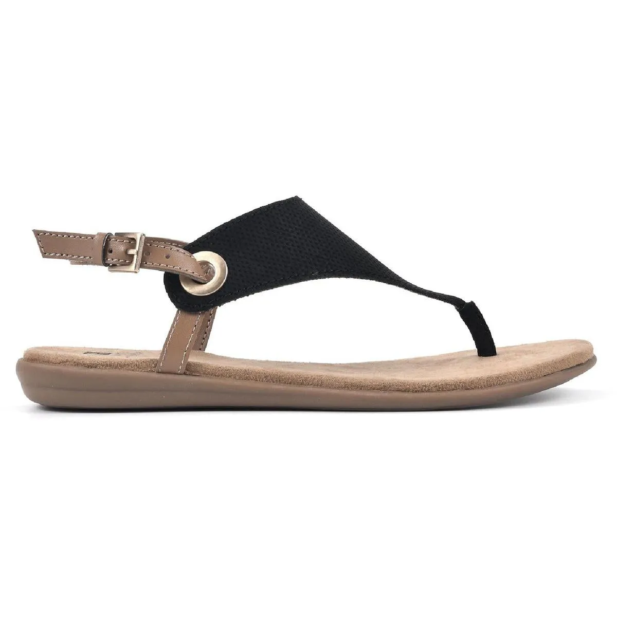 London Womens Buckle Thong Flat Sandals