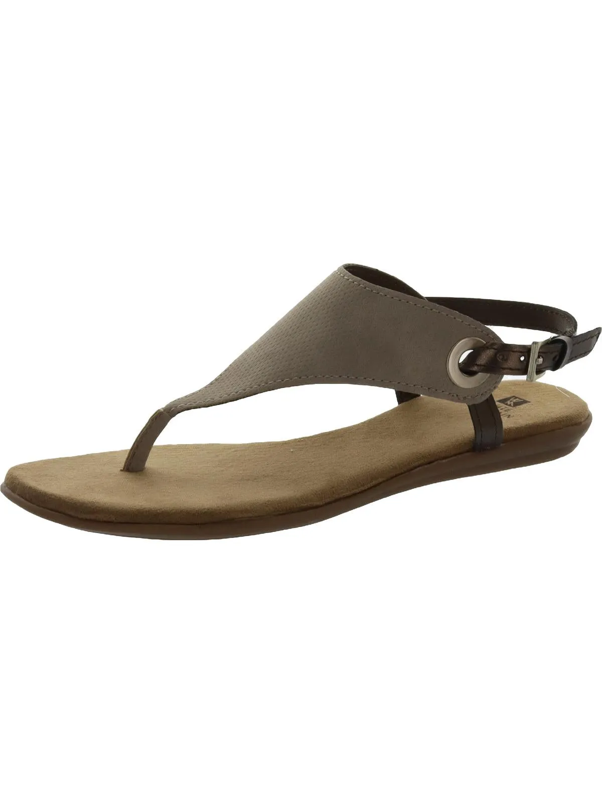 London Womens Buckle Thong Flat Sandals