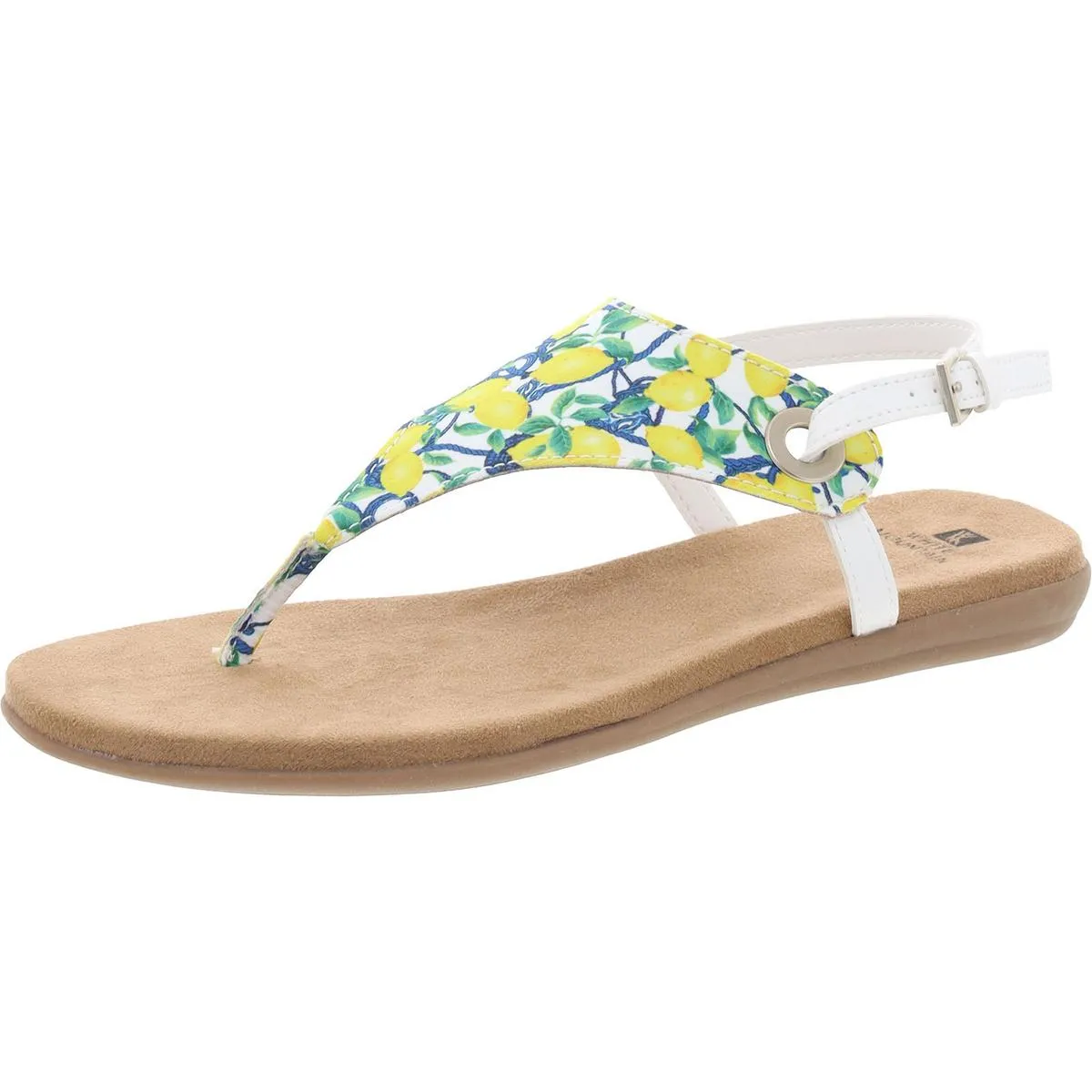 London Womens Buckle Thong Flat Sandals