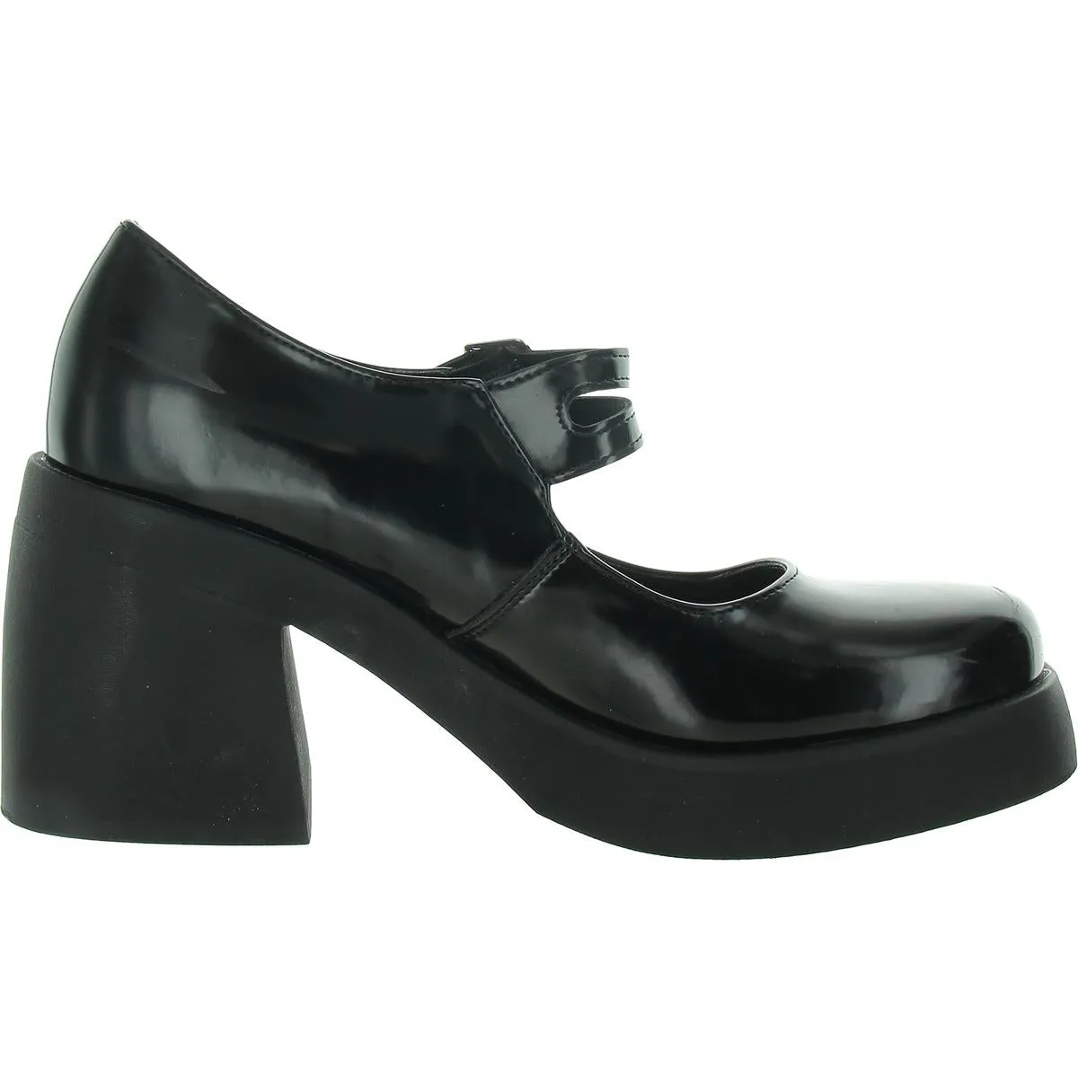 Lonniie Womens Buckle Patent Mary Jane Heels