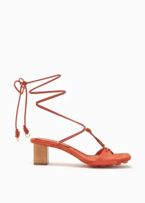 Loren Lace-Up Midi Heel In Sierra