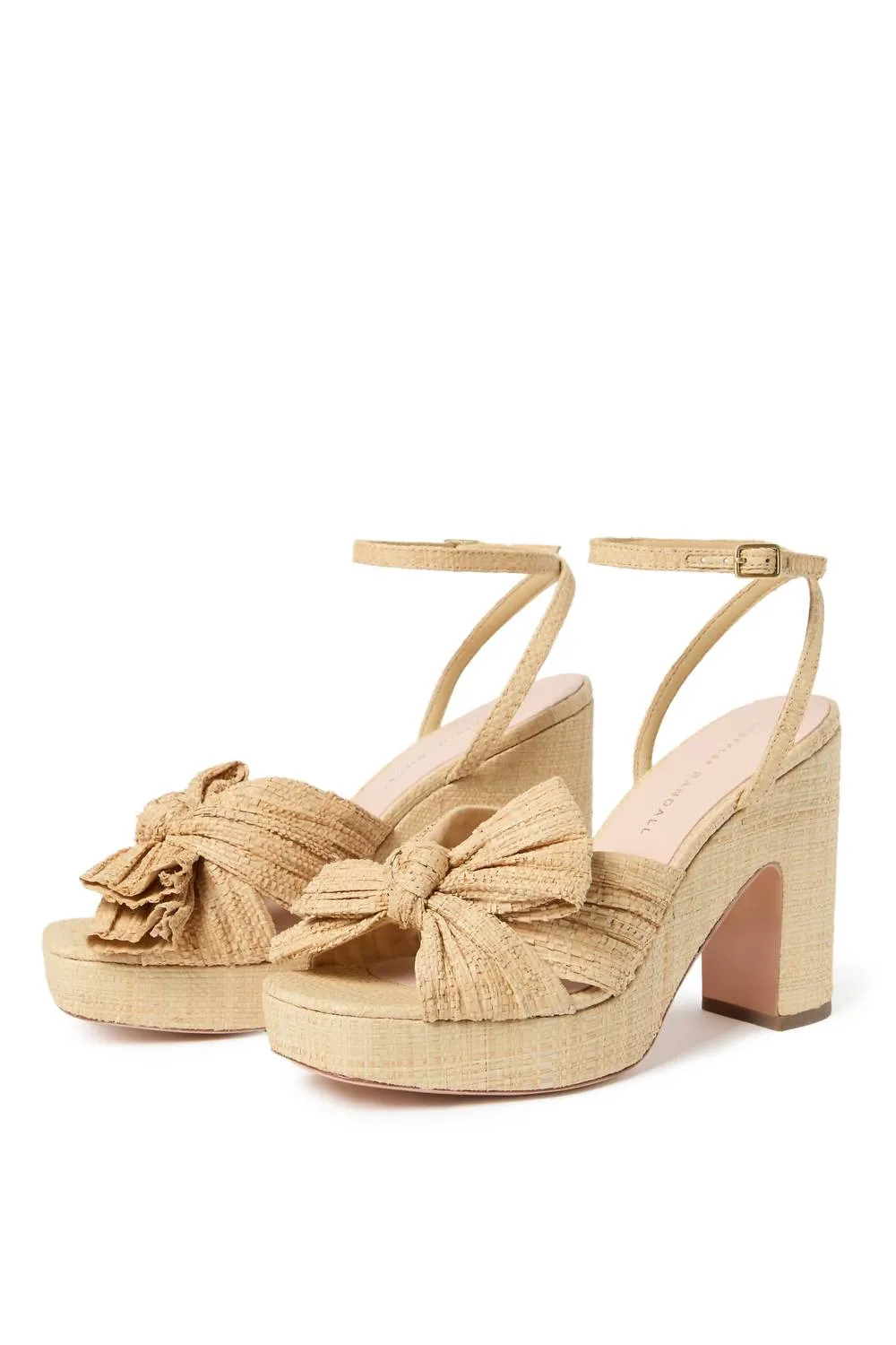 Lucia Pleated Bow Platform In Natural