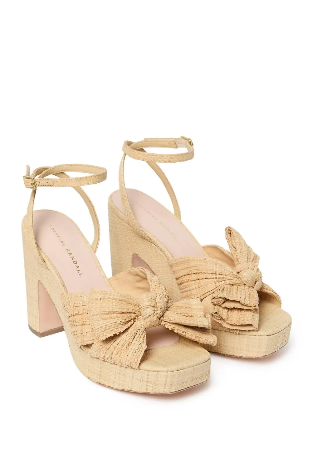 Lucia Pleated Bow Platform In Natural