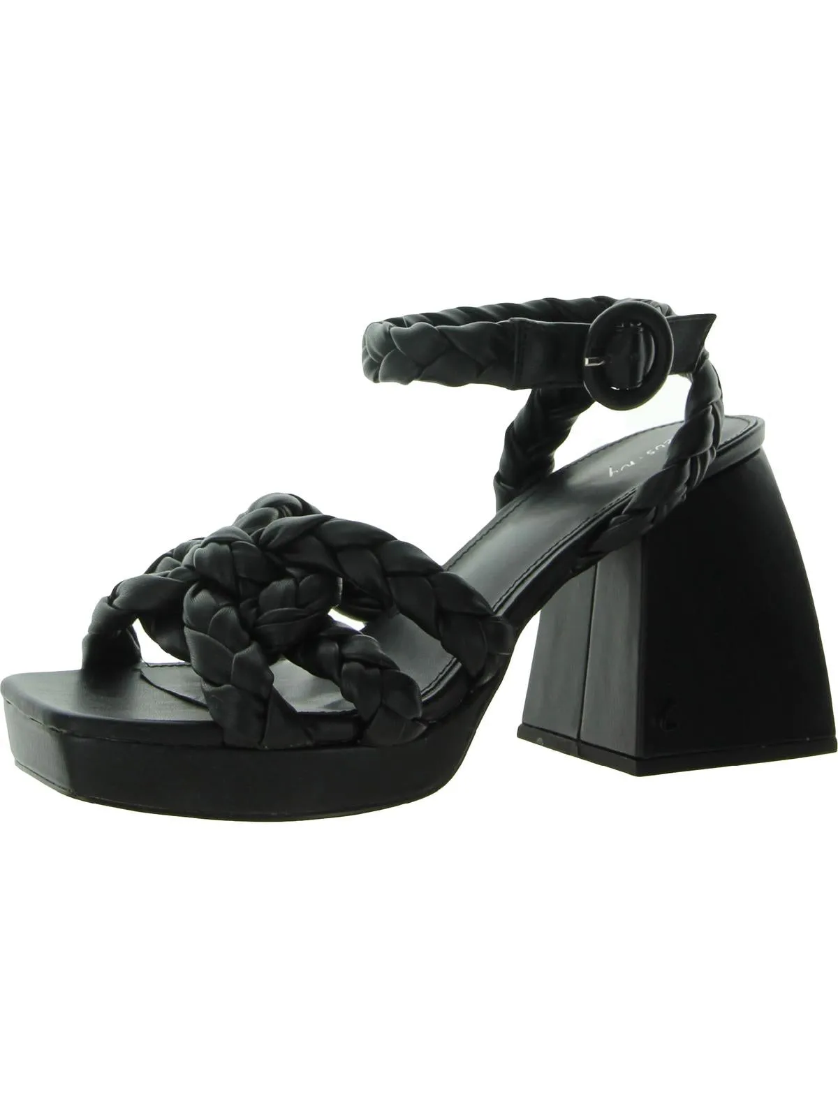 Mable Womens Faux Leather Strappy Platform Sandals