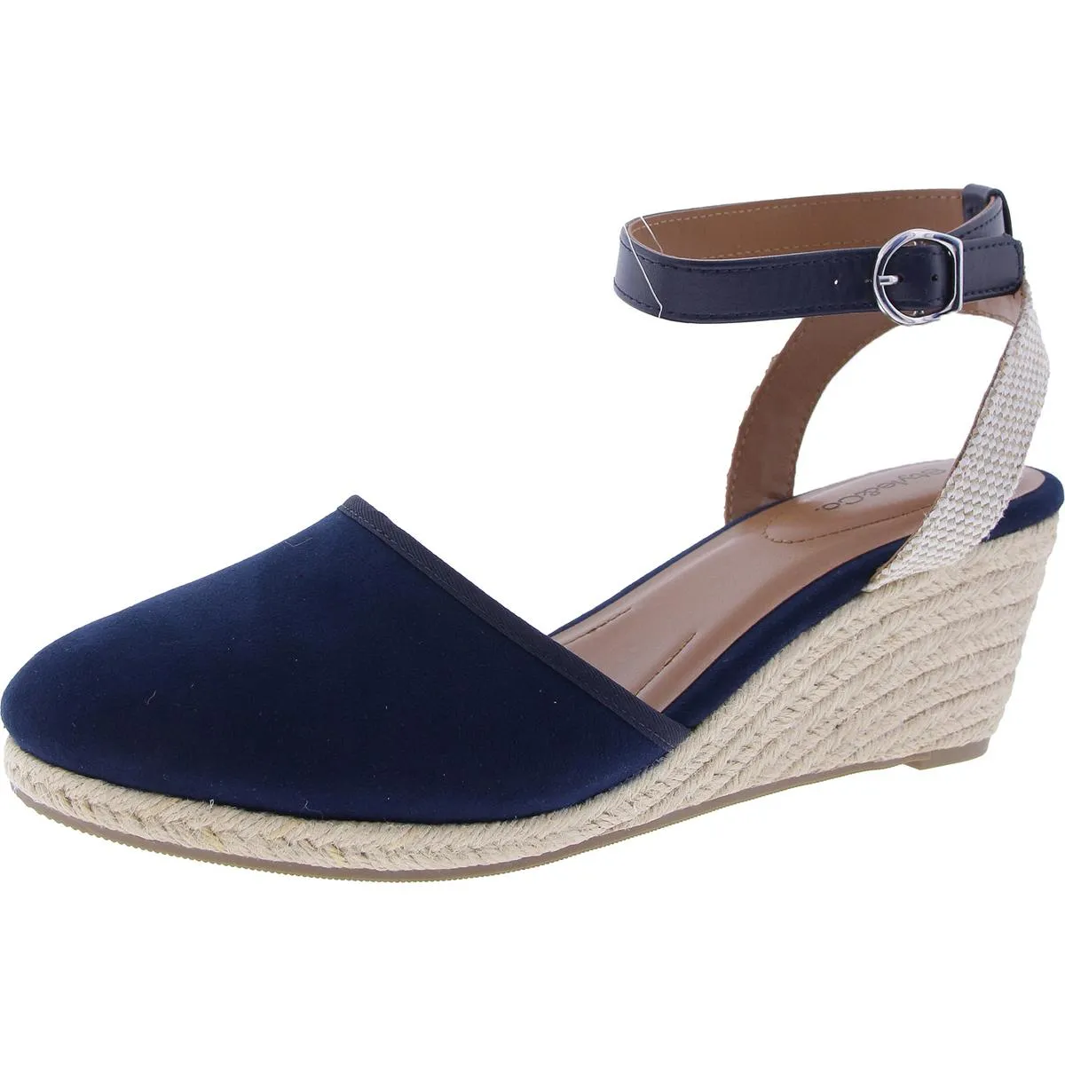 Mailena Womens Open Back Suede Espadrille Heels