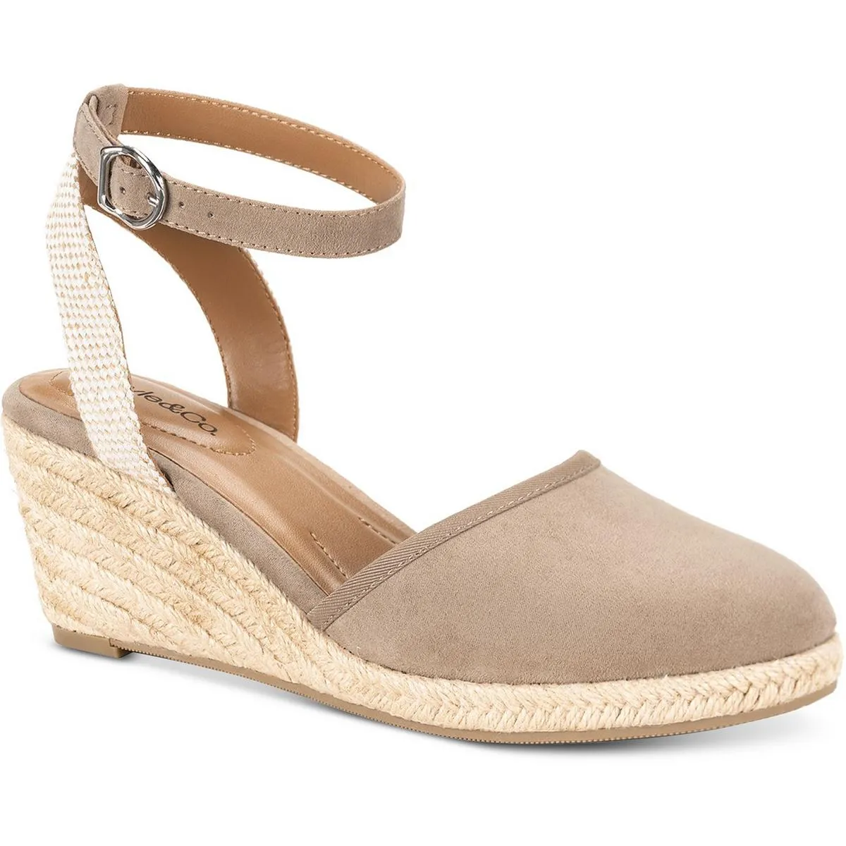 Mailena Womens Open Back Suede Espadrille Heels