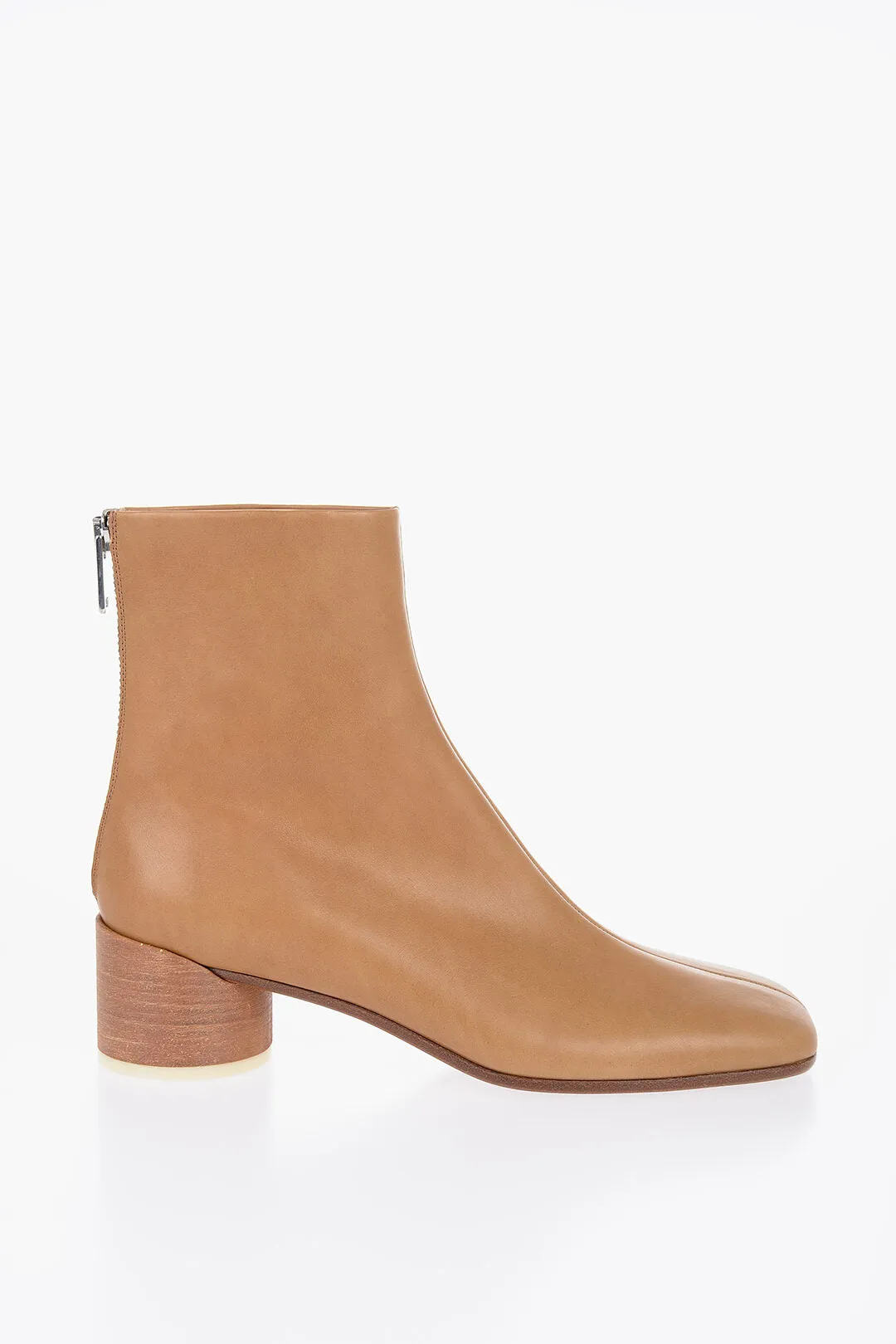 Maison Margiela Mm6 Leather Booties With 6 Cm Heel