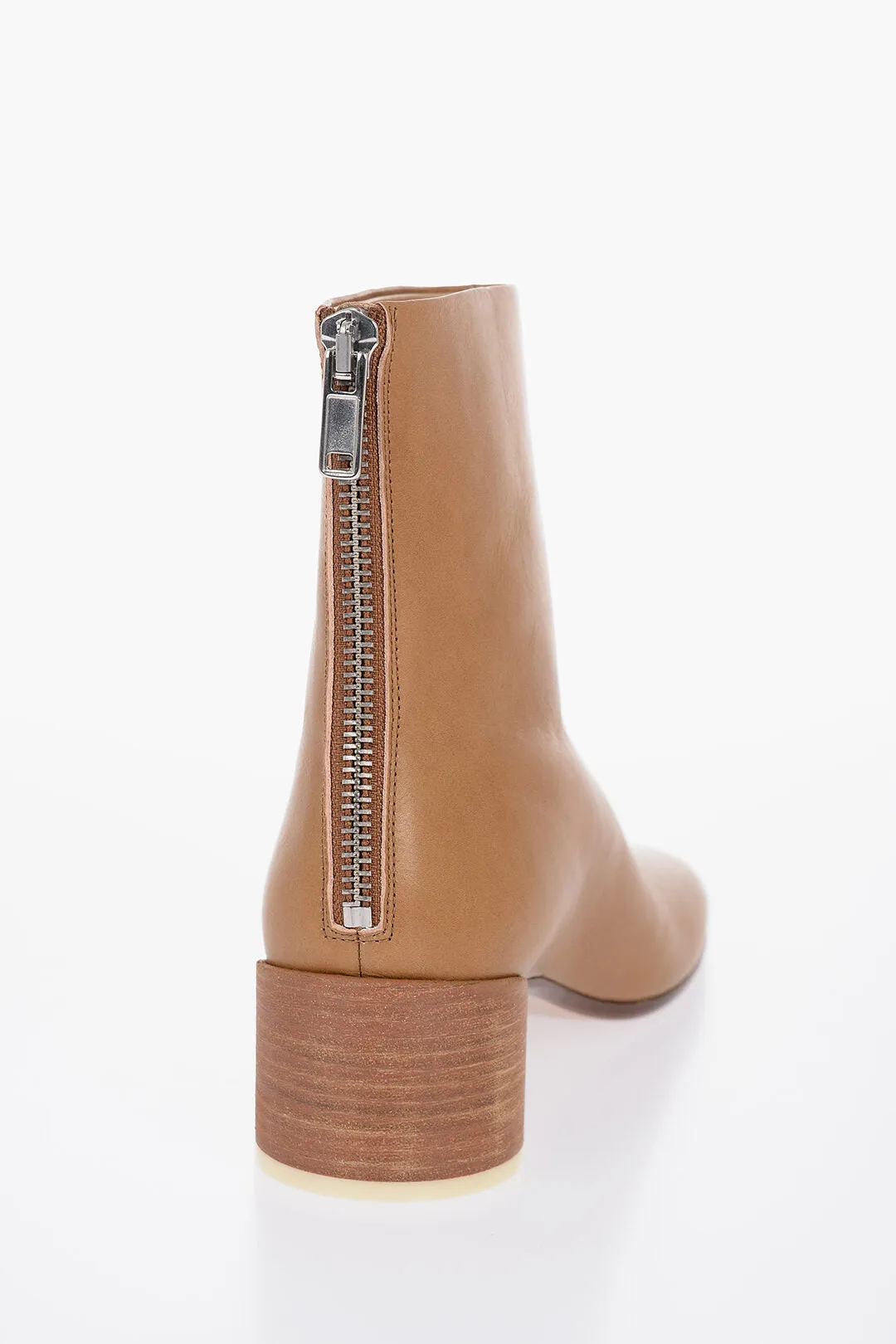 Maison Margiela Mm6 Leather Booties With 6 Cm Heel