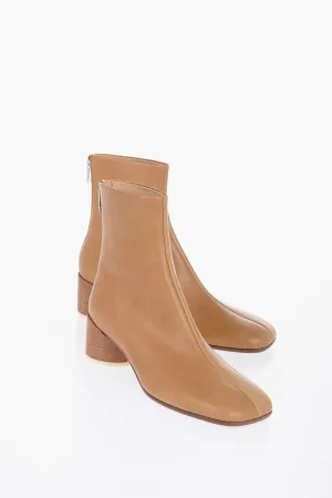 Maison Margiela Mm6 Leather Booties With 6 Cm Heel
