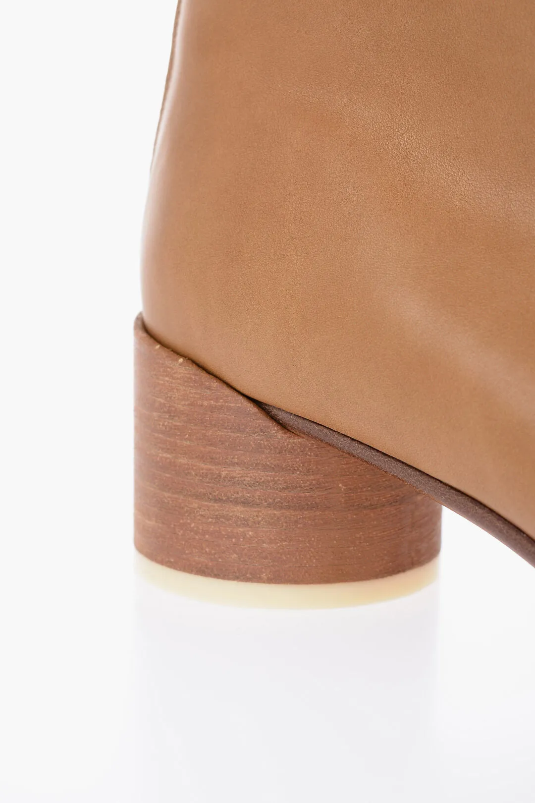 Maison Margiela Mm6 Leather Booties With 6 Cm Heel