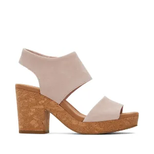 Majorca Pink Suede Platform Cork Sandal