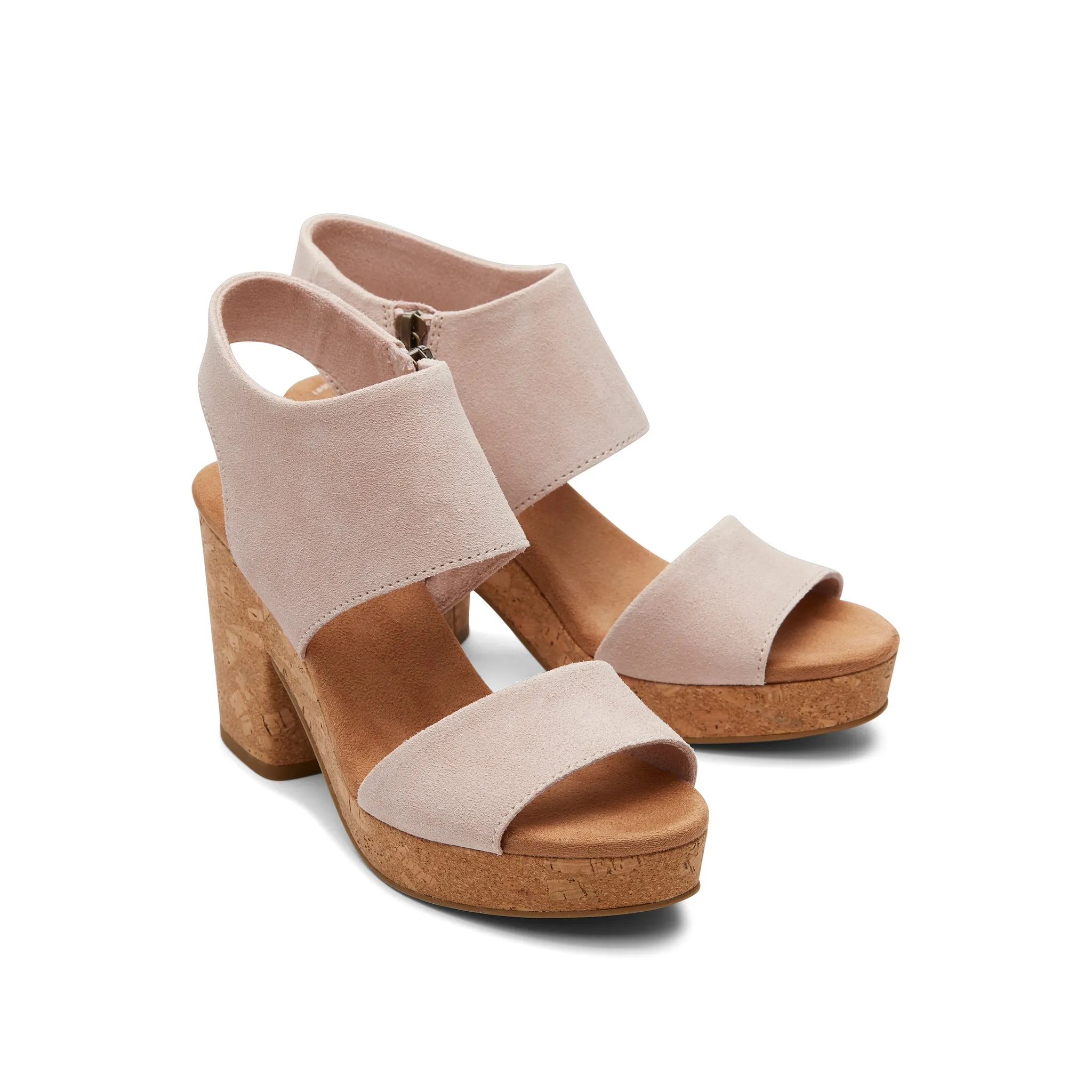 Majorca Pink Suede Platform Cork Sandal