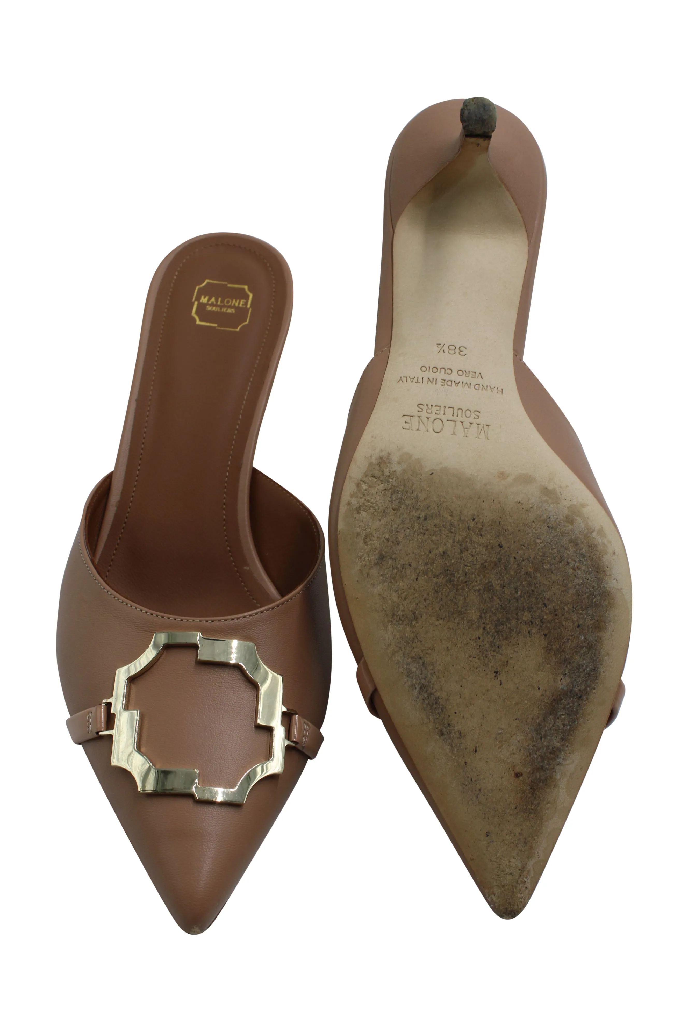 Malone Souliers Missy 45 Mules in Brown Leather