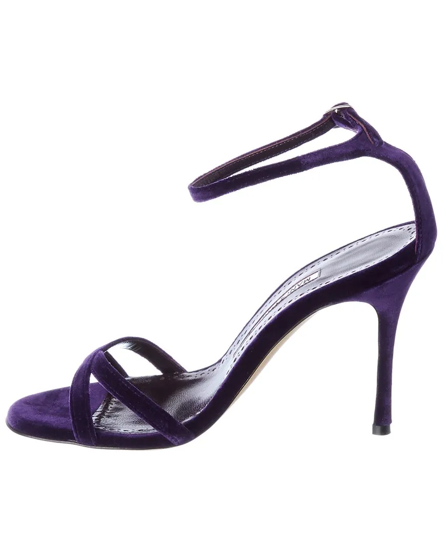 Manolo Blahnik Paloma 105 Velvet Sandal