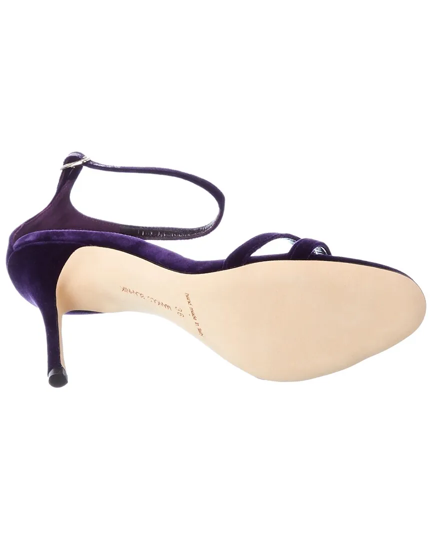 Manolo Blahnik Paloma 105 Velvet Sandal