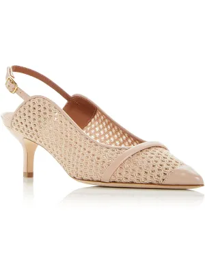 Marion Womens Leather Kitten Slingback Heels