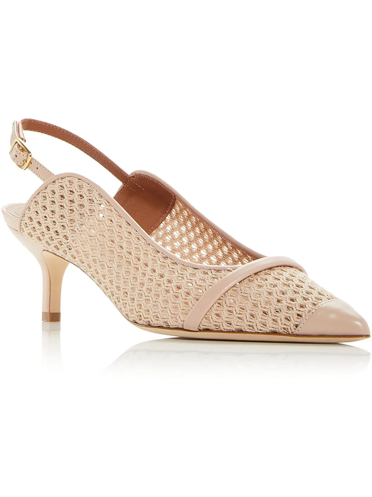 Marion Womens Leather Kitten Slingback Heels