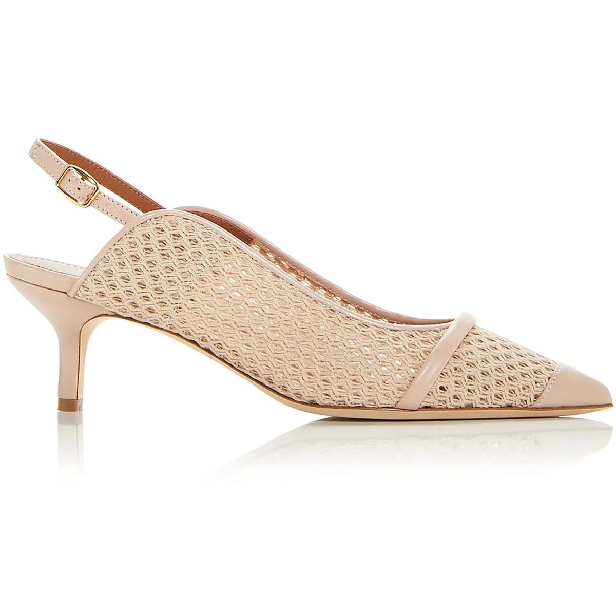 Marion Womens Leather Kitten Slingback Heels