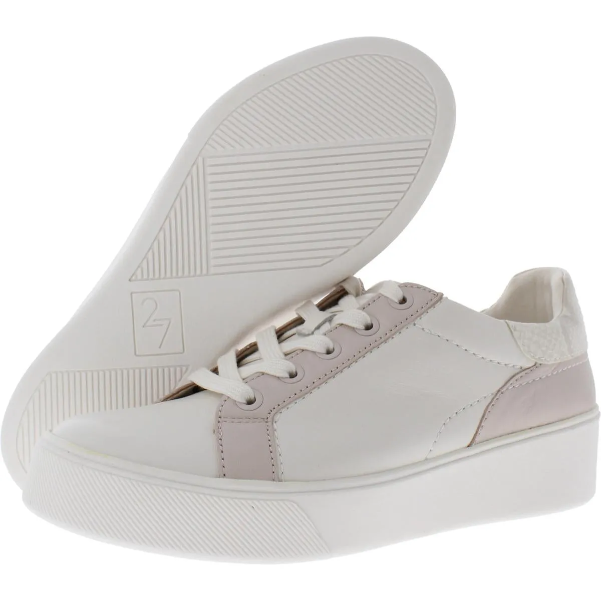 Marisol Womens Leather Colorblock Casual and Fashion Sneakers