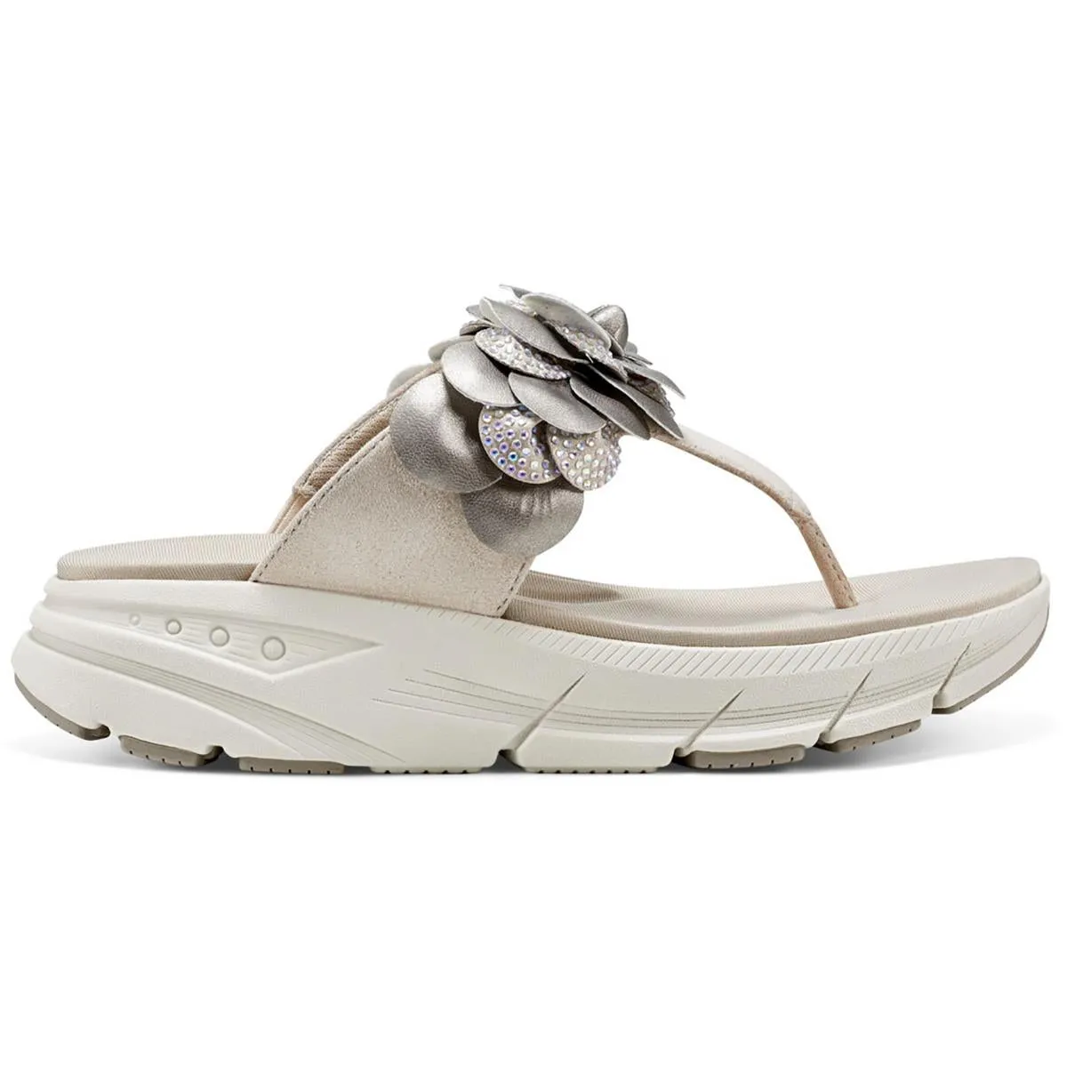 Marjie Womens Embellished Denim Wedge Sandals