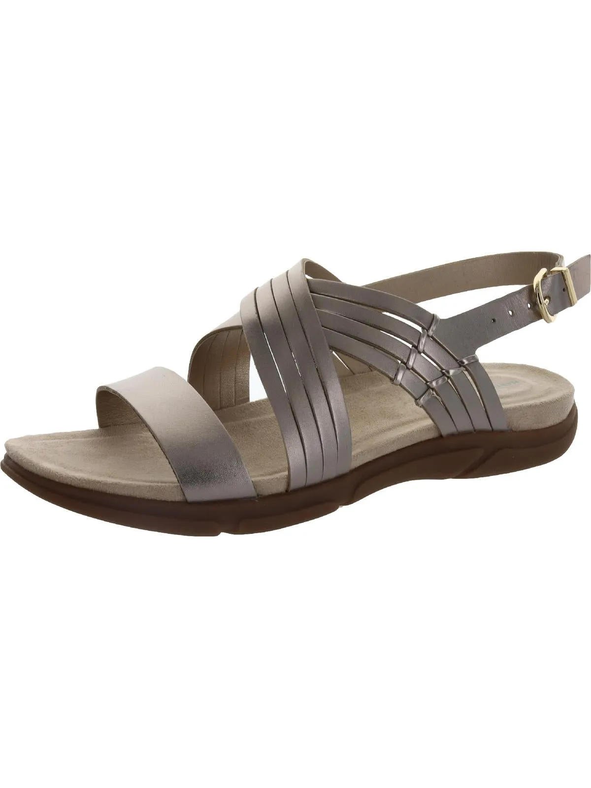 Marlis Womens Leather Padded Sole Slingback Sandals
