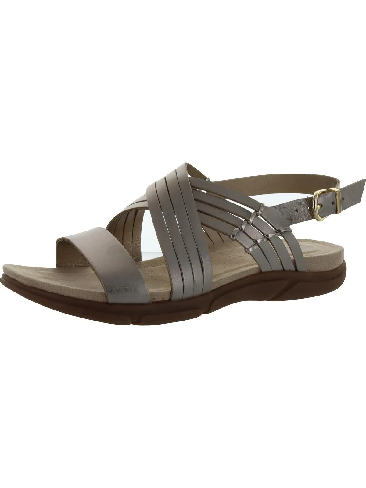 Marlis Womens Leather Padded Sole Slingback Sandals