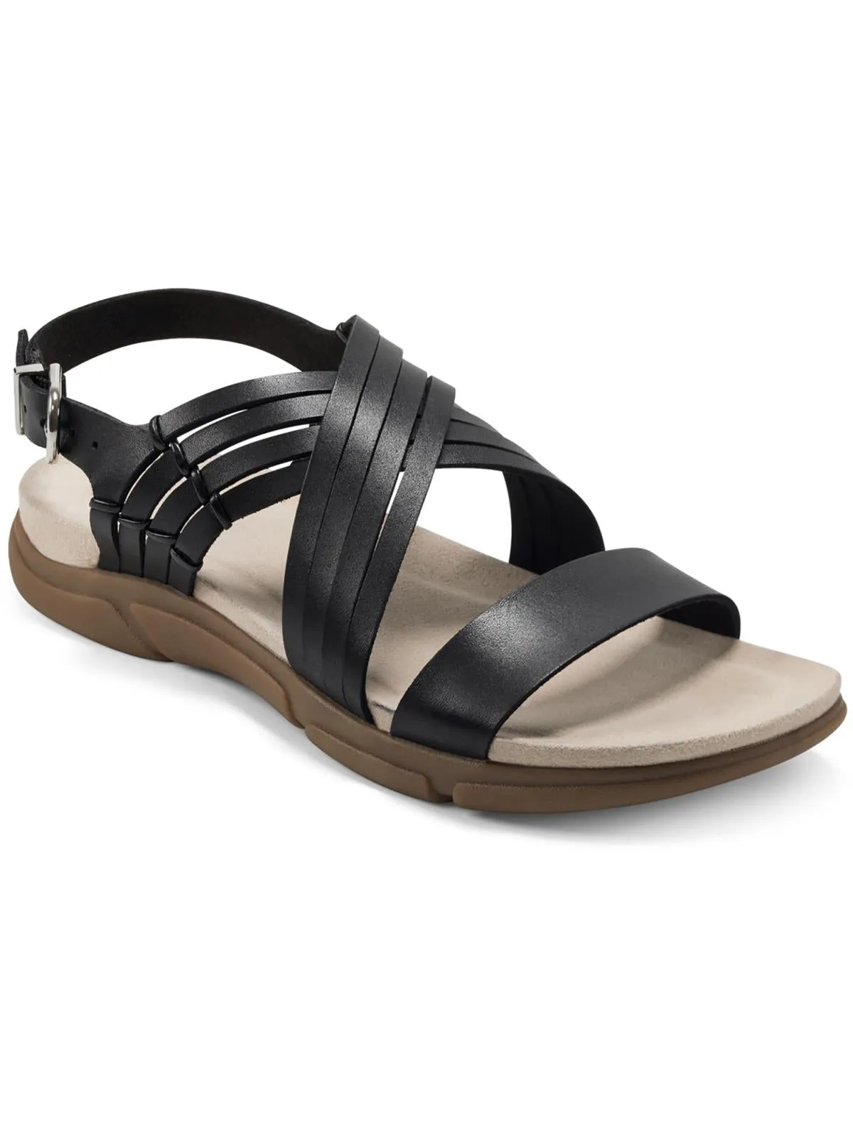 Marlis Womens Leather Padded Sole Slingback Sandals