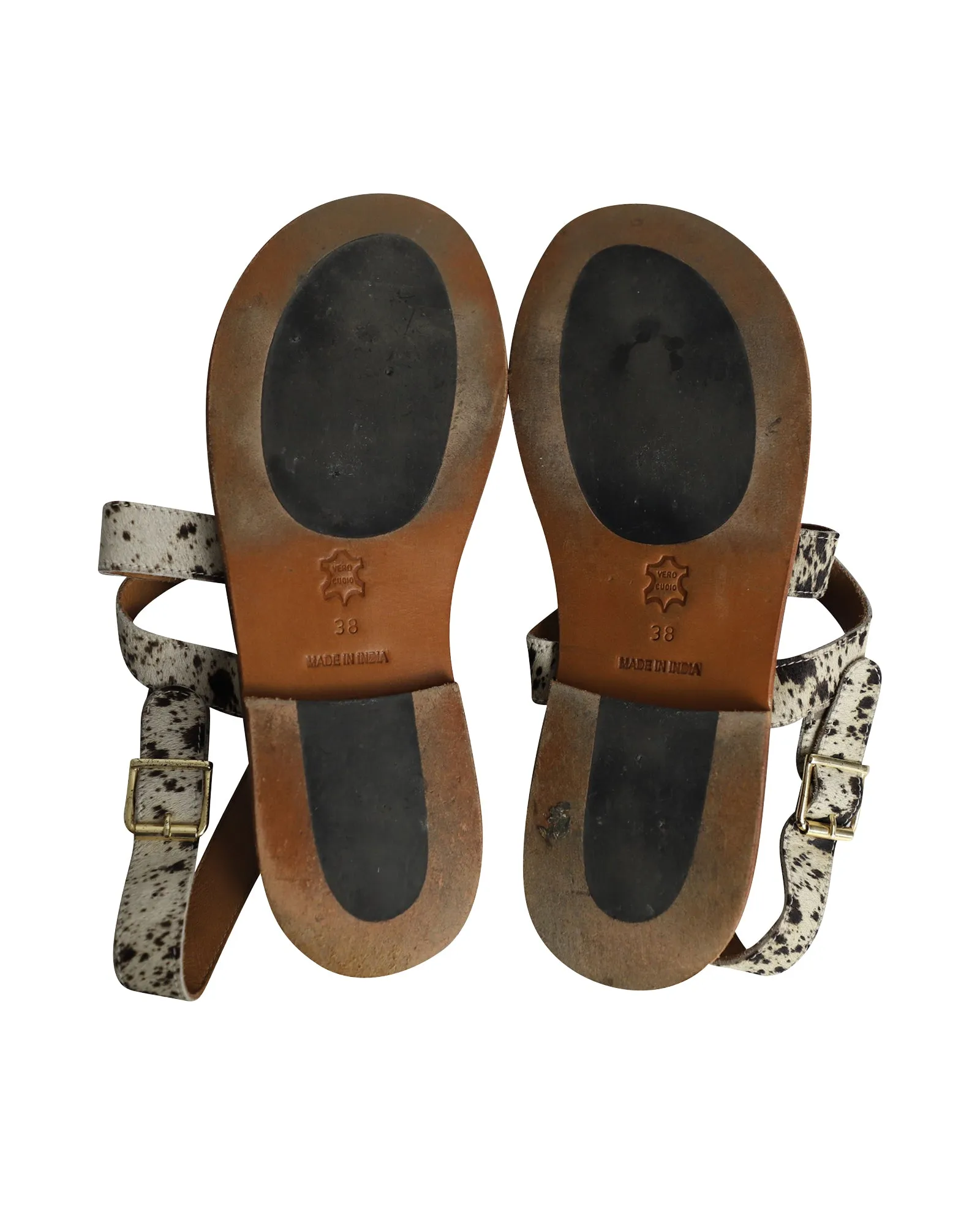 Marni Crystal Embellishments Slingback Sandals in Animal Print Ponyhair