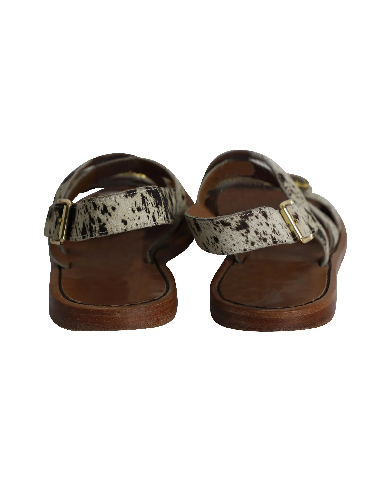 Marni Crystal Embellishments Slingback Sandals in Animal Print Ponyhair
