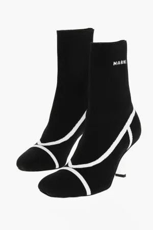 Marni Mirrored Heel Sock Booties 8Cm