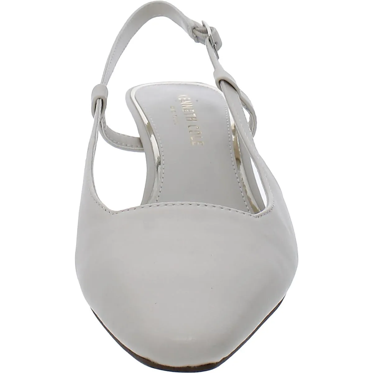 Martha Womens Leather Kitten Slingback Heels