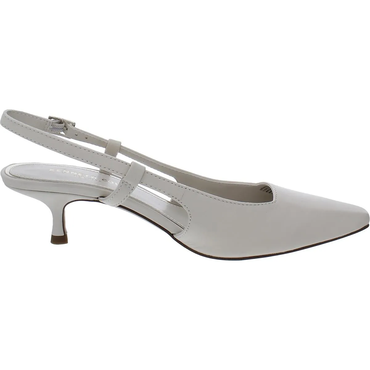 Martha Womens Leather Kitten Slingback Heels