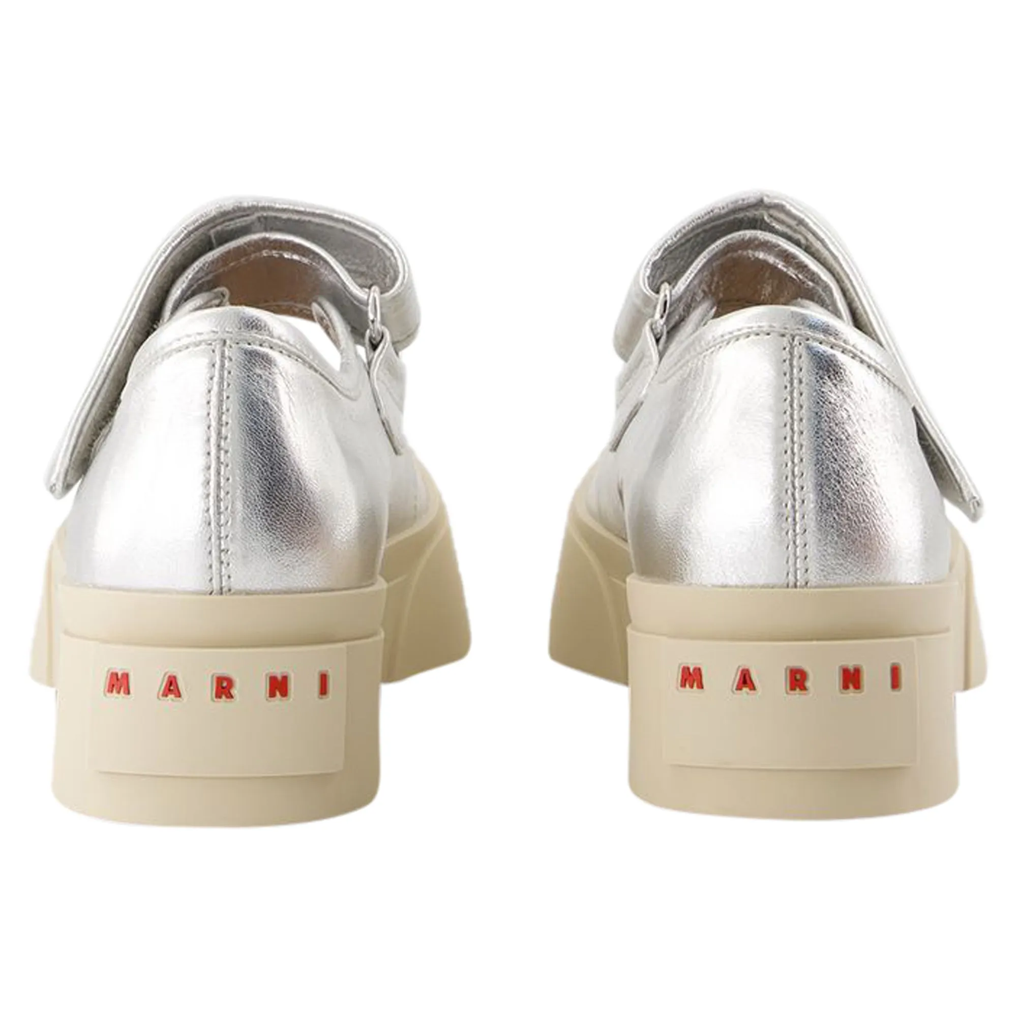 Mary Jane Sneakers - Marni - Leather - Silver
