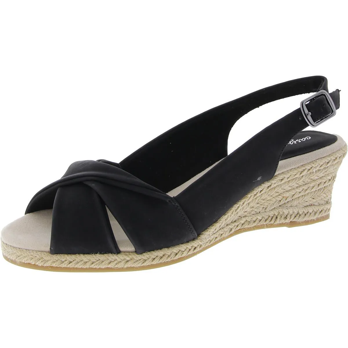 MAUREEN Womens Faux Leather Slingback Espadrille Heels