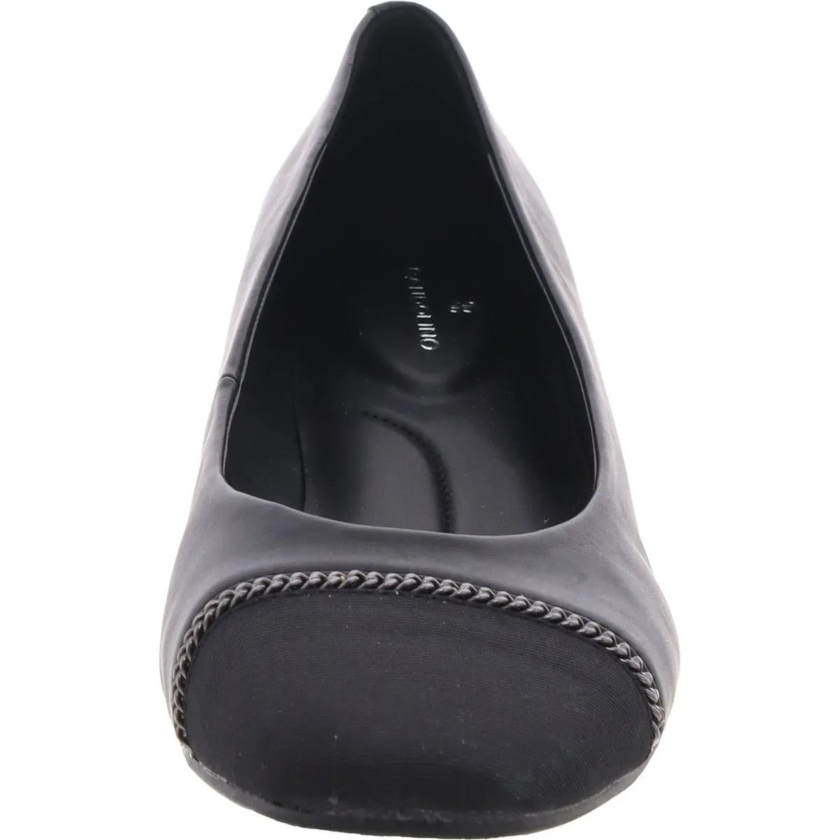 Mellie Womens Toe Cap Faux Leather Block Heels