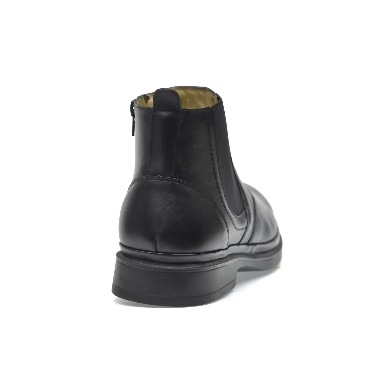 Men's Boots Lambskin Leather Traditional In Black