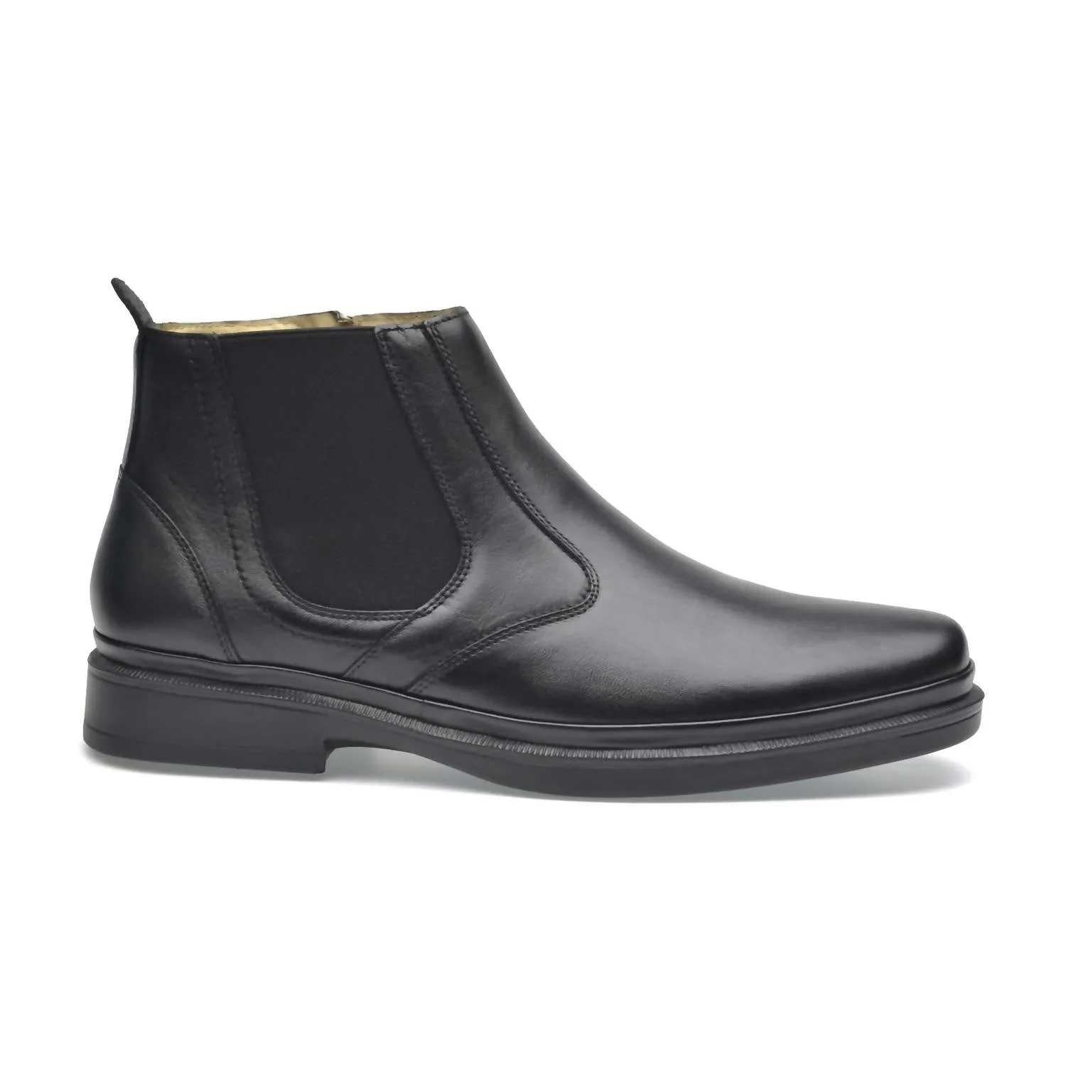 Men's Boots Lambskin Leather Traditional In Black