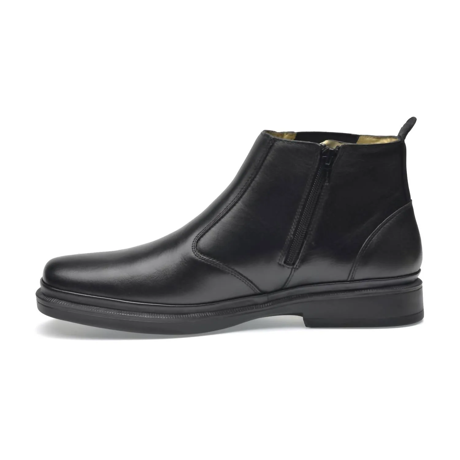 Men's Boots Lambskin Leather Traditional In Black