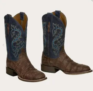Men's Giant Alligator Malcolm Exotic Boots In Brandy/navy