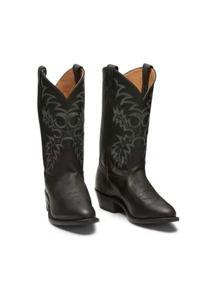 Men's Leather Western Boots In Onyx (Black)