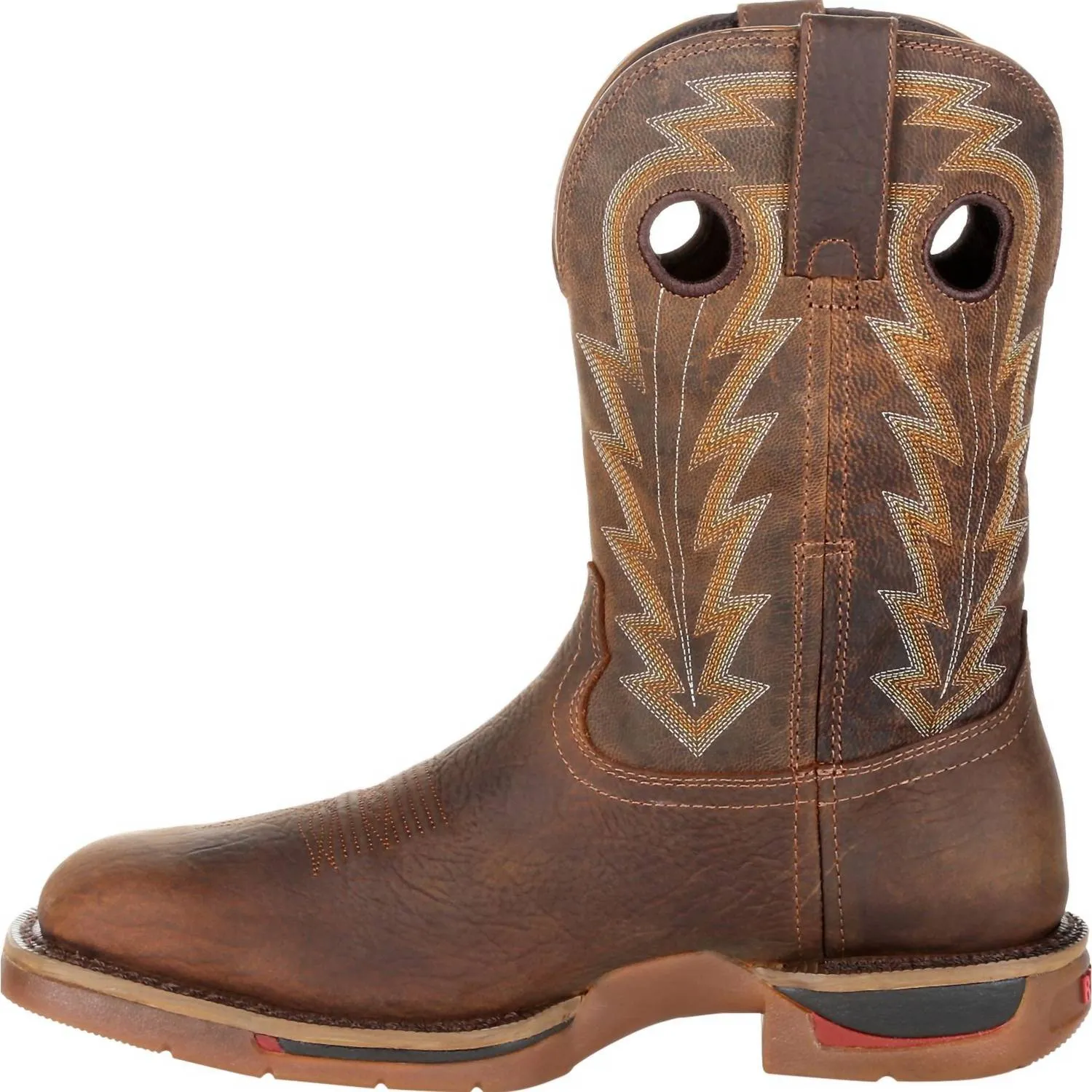 Men's Long Range Waterproof 11" Western Boot In Distressed Brown