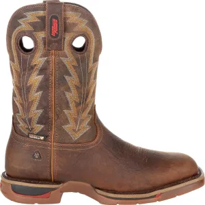 Men's Long Range Waterproof 11" Western Boot In Distressed Brown