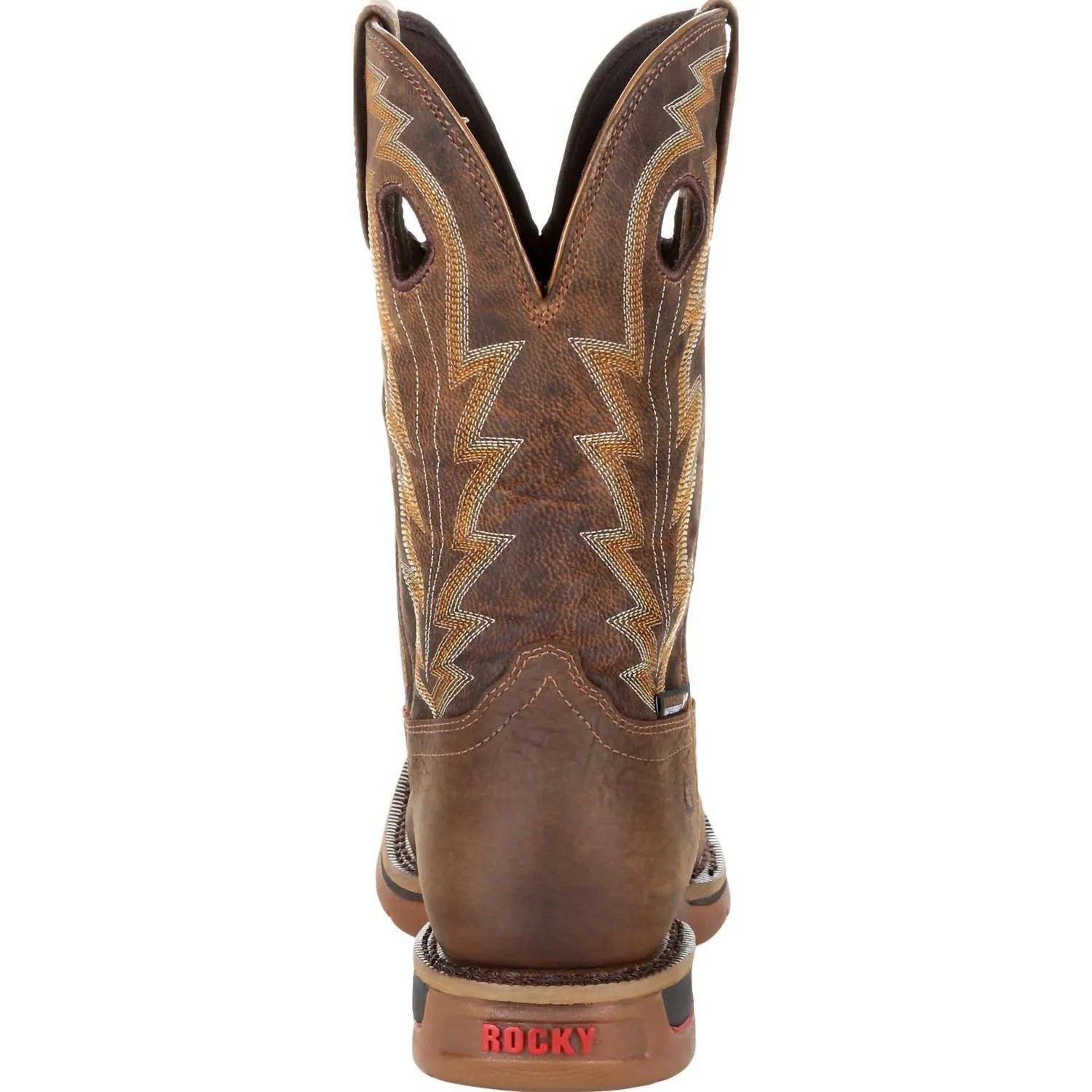 Men's Long Range Waterproof 11" Western Boot In Distressed Brown
