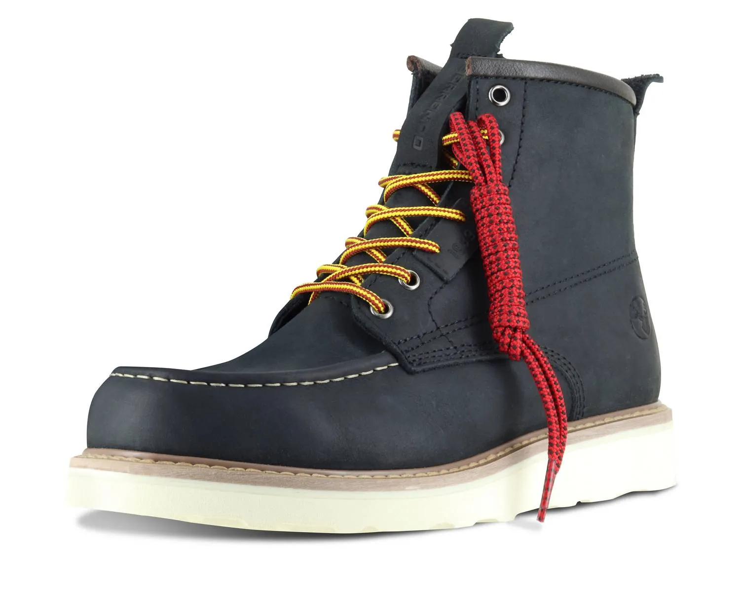 Men's Moc Wedge Steel Toe Work Boots In Black