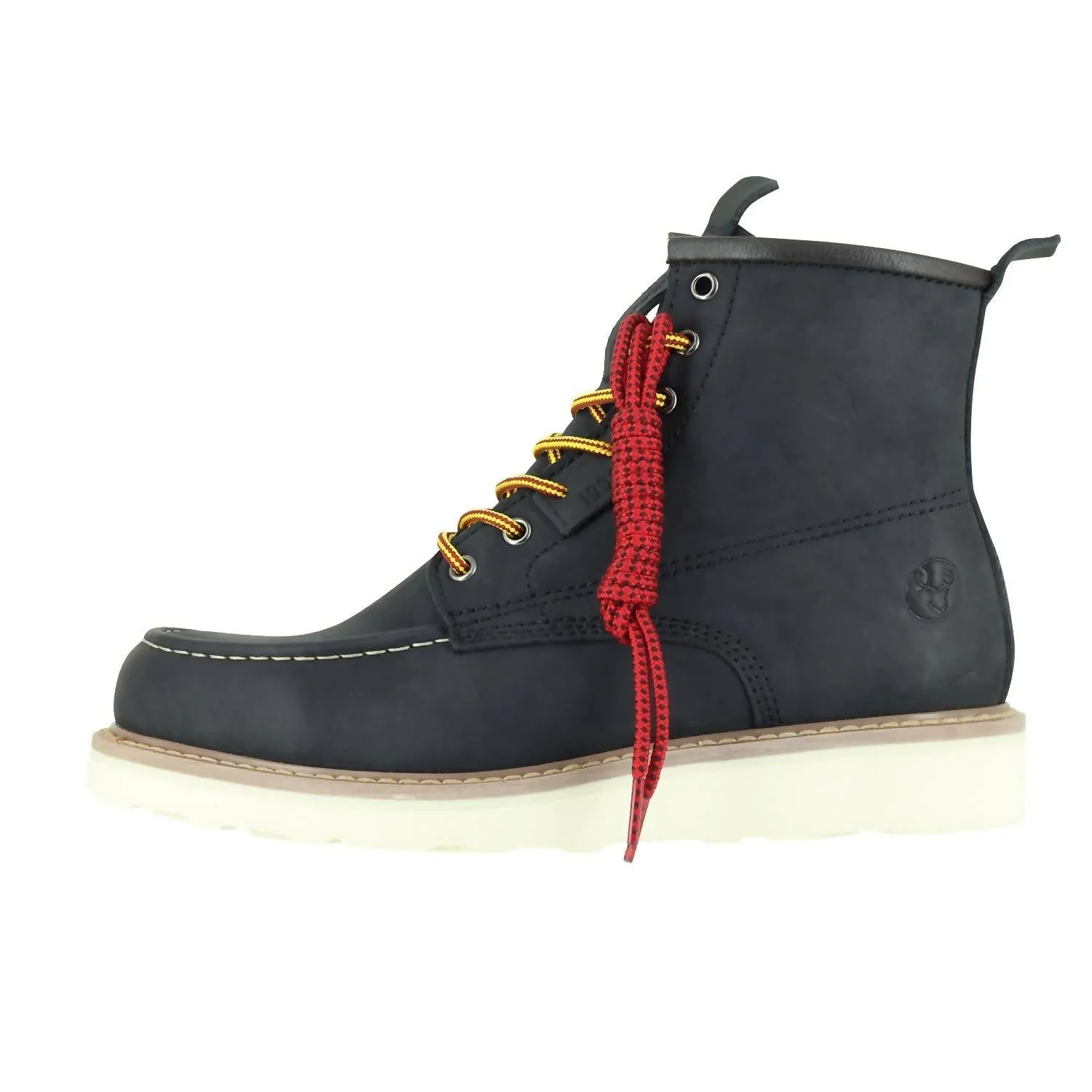 Men's Moc Wedge Steel Toe Work Boots In Black