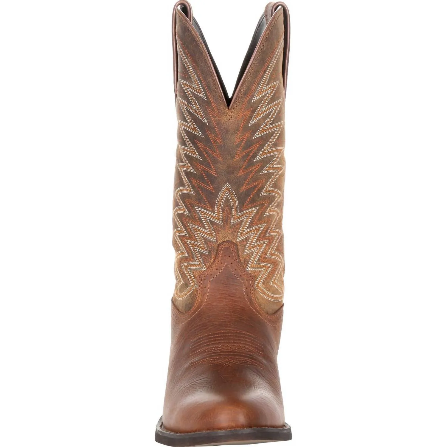 Men's Rebel Frontier Western R Toe Traditional Cowboy Boot In Brownd Oiled