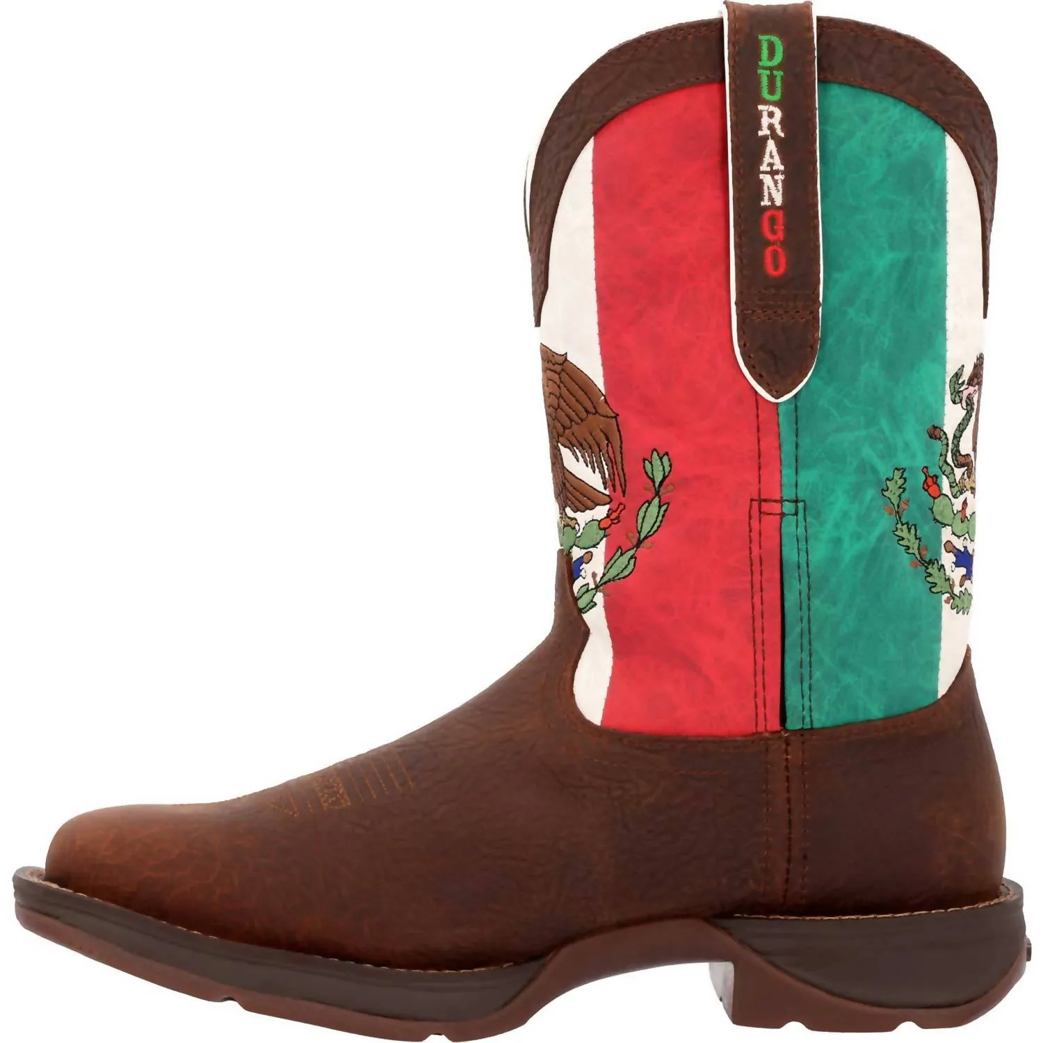 Men's Rebel Mexico Flag 12" Western Boots In Brown/multi