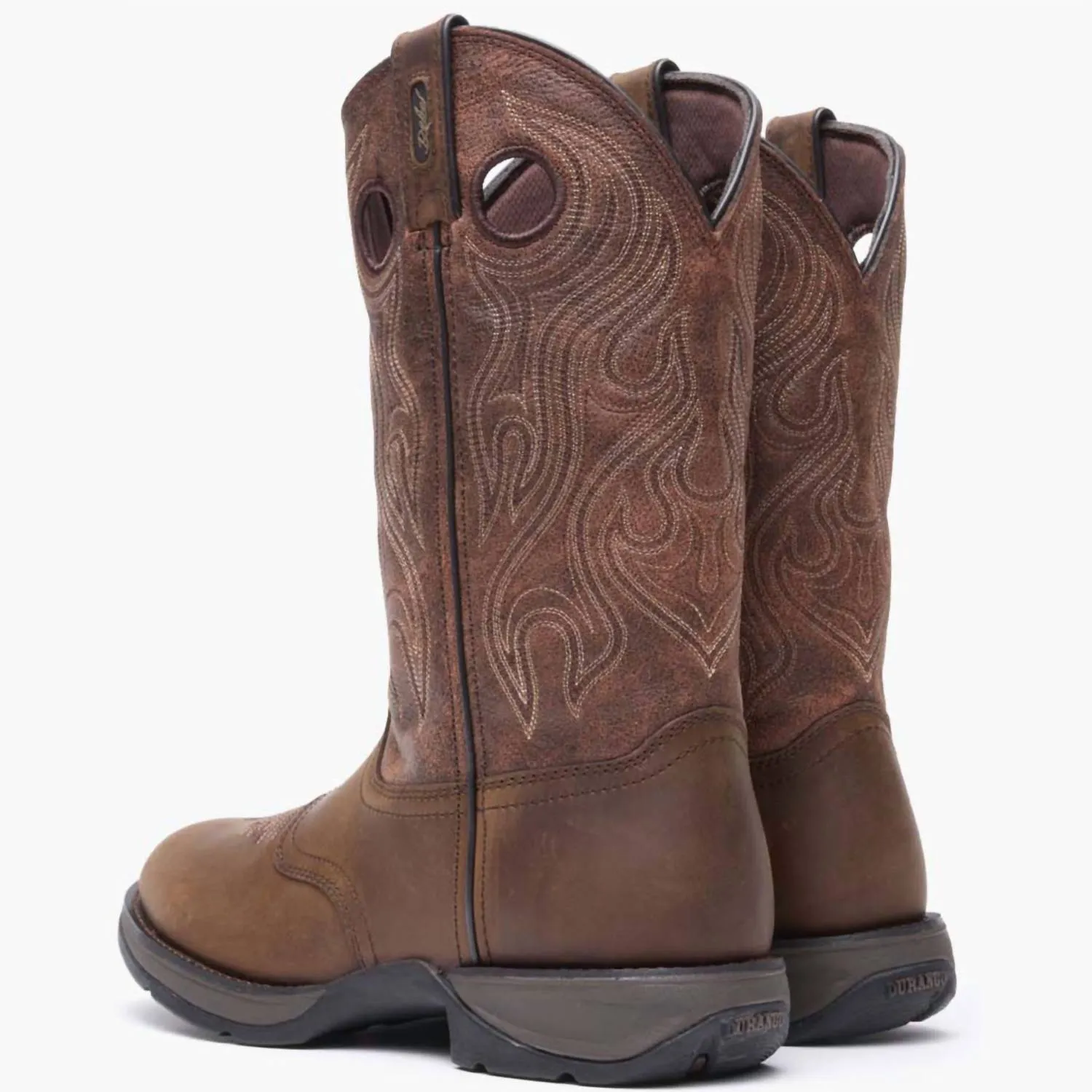 Men's Round Toe Rebel Saddle Western Boot In Brown/red