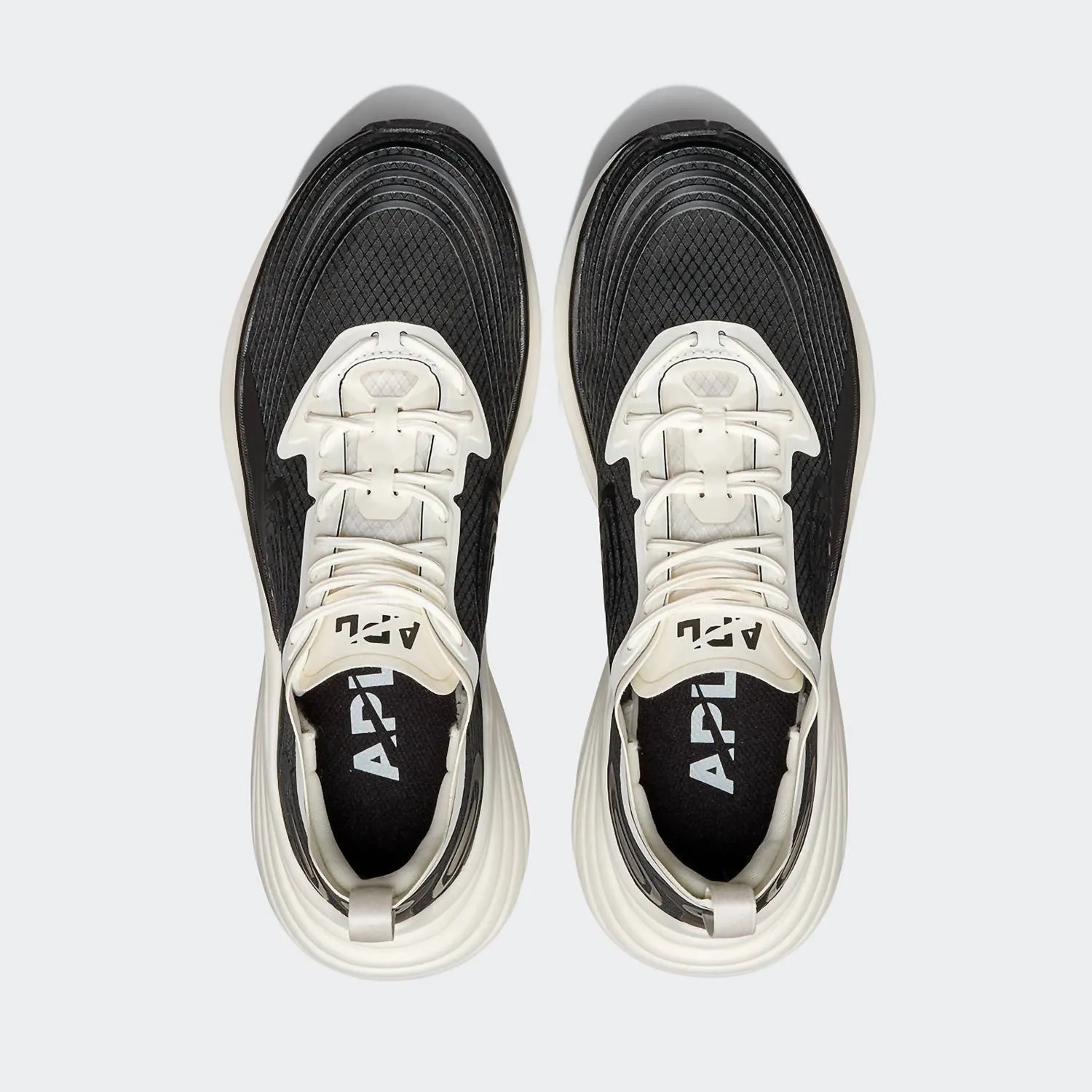 Men's Streamline Running Shoes In White Black White