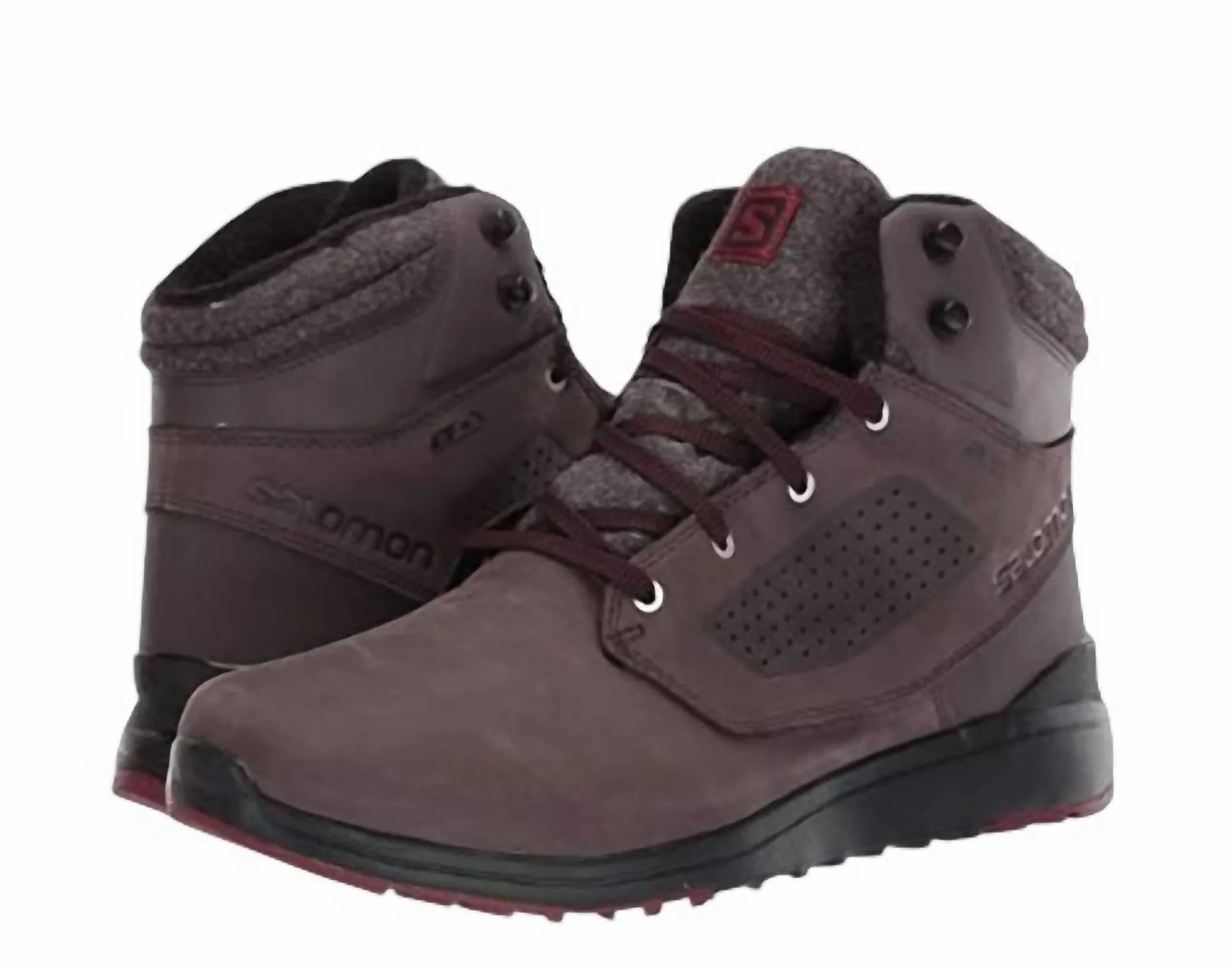 MenS Utility Winter Waterproof Hiking Boots In Shale/black/syrah